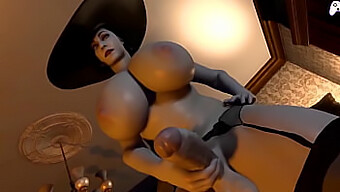 Hentai 3d Video: Lady Dimitrescu'S Big Cock Gets Sucked And Cums Inside Her