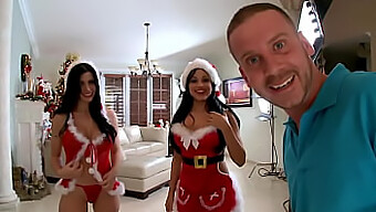 Xmas的屁股丰满,拉丁美女rebeca Linares和abella Anderson