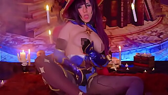 Viagem Sensual Em Pov De Mona Megistus Através De Auto-Prazer E Cosplay